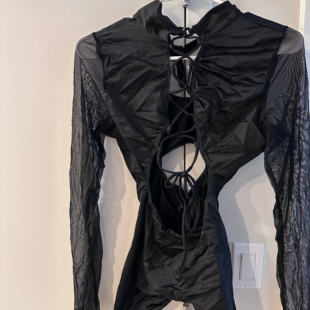 Elegant Black Lace-Up Women's Top
